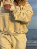 Butter Cropped Zip Hoodie & Baggy Shorts Set