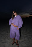 Grape Cropped Zip Hoodie & Baggy Shorts Set