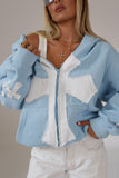 Baby Blue Cross Zip Hoodie