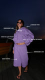 Grape Cropped Zip Hoodie & Baggy Shorts Set