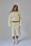 Butter Cropped Zip Hoodie & Baggy Shorts Set
