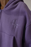 Grape Cropped Zip Hoodie & Baggy Shorts Set