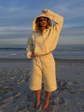 Butter Cropped Zip Hoodie & Baggy Shorts Set