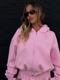 Baby Pink Cropped Zip x Lip Gloss Pocket