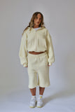 Butter Cropped Zip Hoodie & Baggy Shorts Set