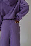 Grape Cropped Zip Hoodie & Baggy Shorts Set