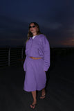 Grape Cropped Zip Hoodie & Baggy Shorts Set