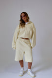 Butter Cropped Zip Hoodie & Baggy Shorts Set