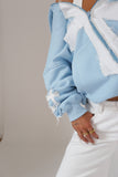 Baby Blue Cross Zip Hoodie