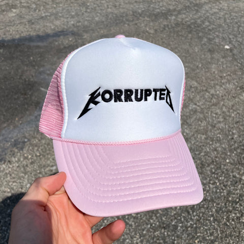Korrupted Trucker Hat Pink