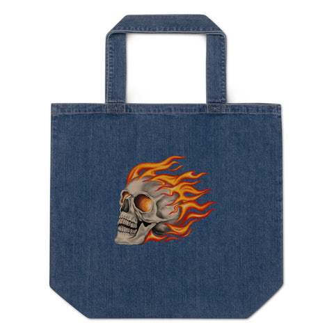 Organic denim tote bag